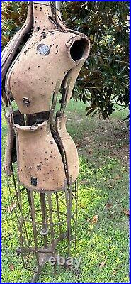 Antique Acme Dress Form With Wire Cage & Cast Iron Feet 1908-1914 Buyer$Shipping