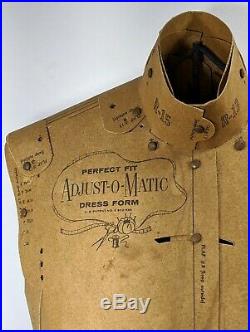 Antique Adjust-O-Matic Mannequin Dress Form Model Vintage 1960's