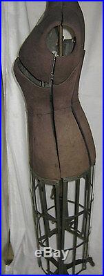 Antique Borchert USA Cast Iron Lady Dress Form Statue Sculpture Sewing Mannequin