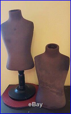 Antique Child Dress Forms- Lot of 2 Forms with 1 Adjustable Stand- Kid Mannequin