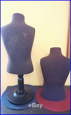 Antique Child Dress Forms- Lot of 2 Forms with 1 Adjustable Stand- Kid Mannequin