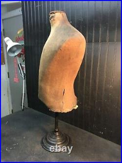 Antique Department Store Male Mannequin Torso Display with Stand 1900s