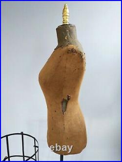 Antique Dress Form Cast Iron Base Cage Skirt Industrial Mannequin Restored vtg