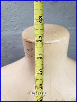 Antique Dress Form Mannequin Model Adjusts 69 to 43 Cast Iron Base Paper Mache
