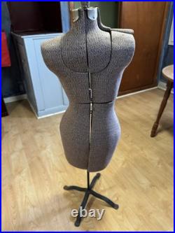 Antique Dress Form Mannequin with Metal Base