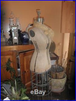 Antique Dress Form Vintage Store Display Mannequin Stand or Countertop