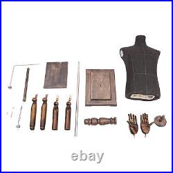 Antique Female Black Pinnable Dress Form Mannequin Torso with Flexible Arms