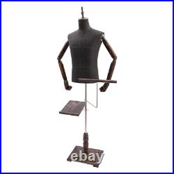 Antique Female Black Pinnable Dress Form Mannequin Torso with Flexible Arms