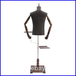 Antique Female Black Pinnable Dress Form Mannequin Torso with Flexible Arms