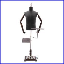 Antique Female Black Pinnable Dress Form Mannequin Torso with Flexible Arms