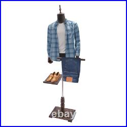 Antique Female Black Pinnable Dress Form Mannequin Torso with Flexible Arms