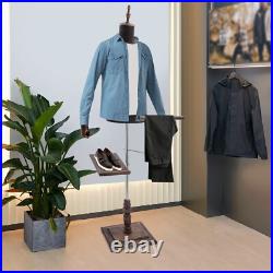 Antique Female Black Pinnable Dress Form Mannequin Torso with Flexible Arms