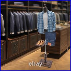 Antique Female Black Pinnable Dress Form Mannequin Torso with Flexible Arms