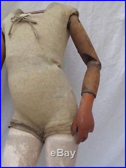 Antique French Child Mannequin 1900's Articulated Wood Arms