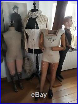 Antique French mannequin, dressform, original and marked P. Imans, Paris