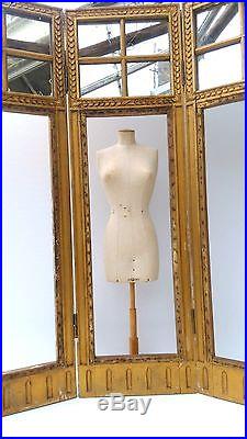 Antique French miniature dressform, mini mannequin, salesman sample, marked SIEGEL