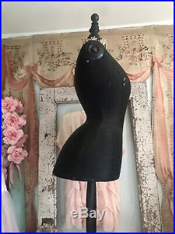 Antique French stockman Black Wasp Waist Corset Mannequin Dress Form Nordic Chic