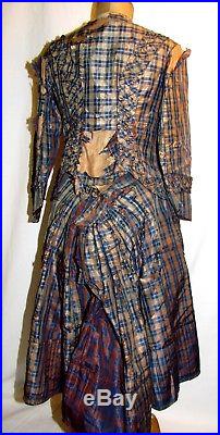 Antique Girard Paris Buste Rare Child Wasp Waist Dress Form Mannequin Silk Dress