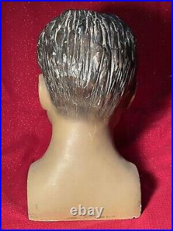 Antique Mid Century Department Store Mannequin Terra Cotta Head With Glass Eyes