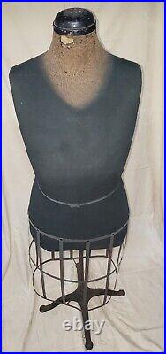 Antique Sewing Dress Form Mannequin Dummy Metal Skirt