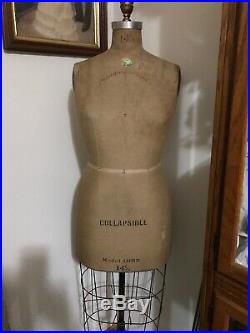 Antique Victorian Palmenburg Cavanaugh Dress Form Mannequin, 8'height adjustable