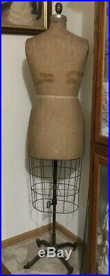 Antique Victorian Palmenburg Cavanaugh Dress Form Mannequin, 8'height adjustable