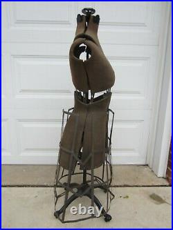 Antique Vintage Adjustable Cage Dress Form Mannequin
