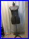 Antique_Vintage_Dress_Form_Sewing_Mannequin_Adjustable_Woman_Gray_Fabric_WithStand_01_fz