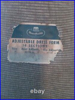 Antique Vintage Mannequin Dress Form Adjustable By HEARTHSIDE Size A