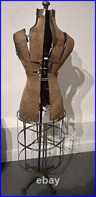 Antique Vtg Dress Form Wire Cage & Cast Iron Feet Gothic Seamstress Pick Up Only