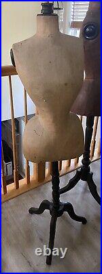 Antique Wasp Waist Bustle Couture Mannequin Dress Form, Edwardian