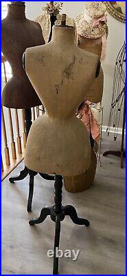 Antique Wasp Waist Bustle Couture Mannequin Dress Form, Edwardian