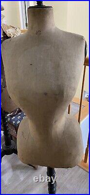 Antique Wasp Waist Bustle Couture Mannequin Dress Form, Edwardian