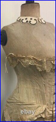 Antique Wasp Waist Bustle Couture Mannequin Dress Form, Edwardian