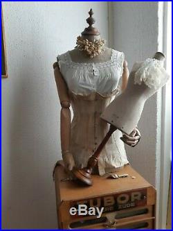 Antique miniature mannequin Paris, Antique French miniature dressform PARIS