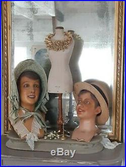 Antique miniature mannequin Paris, Antique French miniature dressform PARIS