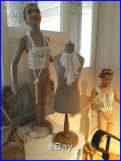 Antique miniature mannequin, mini dressform, Countertop, salesman sample, Stockman