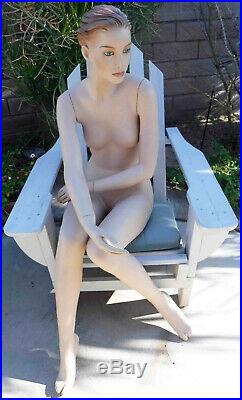 Beautiful Vintage Full Size Charlize Theron Seated Mannequin