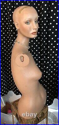 Beautiful Vintage Woman's Display Mannequin Head And Torso