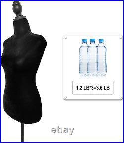 Black Female Dress Form Mannequin Torso Body with Adjustable Tripod Stand Dress