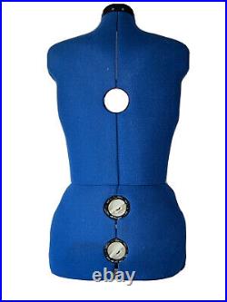 Blue Adjustable Dress Form Seamstress Mannequin Pre Owned