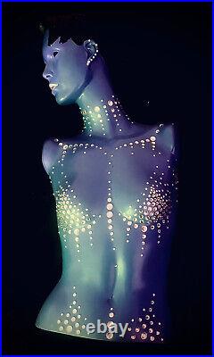 Blue (Half Body) Mannequin with Bead Decor USED SIGNED
