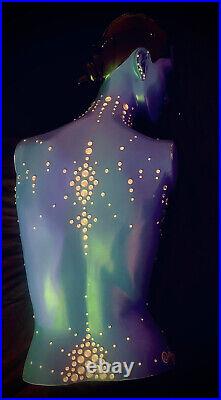 Blue (Half Body) Mannequin with Bead Decor USED SIGNED