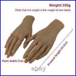 Brown Lifesize Silicone Hand Mannequin Female Model Nail Practice Jewel Display