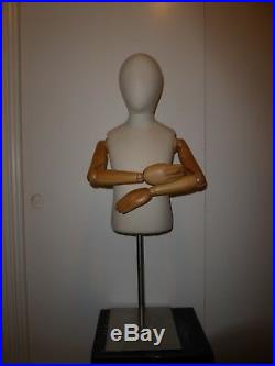 Child Mannequin Torso & Head with Posable Arms and Adjustable Height