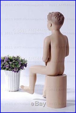 Child mannequin, manequin, display fullbody sitting boy manikin- Don+1Pedestal