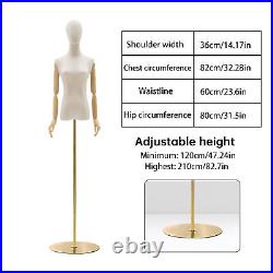 Clothing Mannequin Female Height Adjustable Detachable Female Dress Gold Base