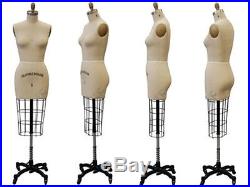 Collapsible Shoulder Female Professional Pro Working Dress Form Half Size 8 wHip