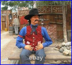 Cowboy Mannequin, Handmade Folk Art, Articulated Life Size Prop Dummy