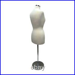 Cream Adjustable Female Mannequin Dress Form Neck Block Clothing Display